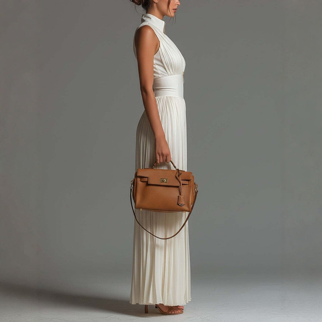 Aurélie – Tuta Plissé in Chiffon con Scollo a V