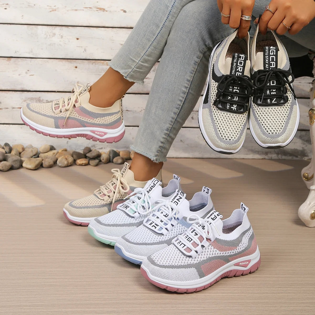 Greta | Sneakers Bicolore in Mesh Traspirante