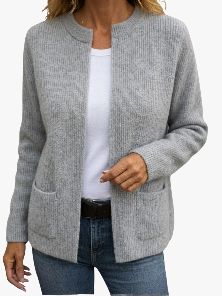 Colette | Gilet con cerniera in maglia pesante con tasche