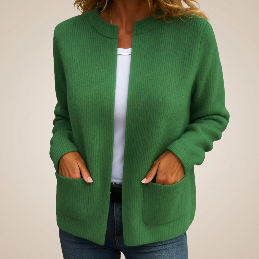 Colette | Gilet con cerniera in maglia pesante con tasche