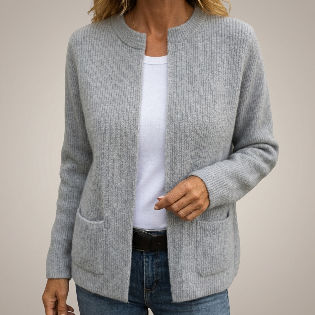 Colette | Gilet con cerniera in maglia pesante con tasche